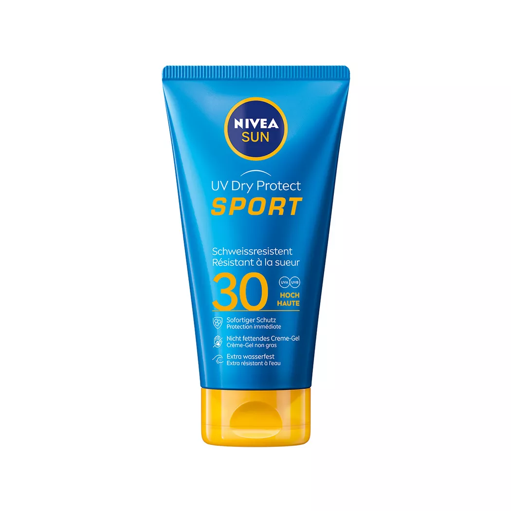 NIVEA SUN - UV Dry Protect Sport Tube LSF 30, Sun Dry Protect Sport LSF 30, 175 ml