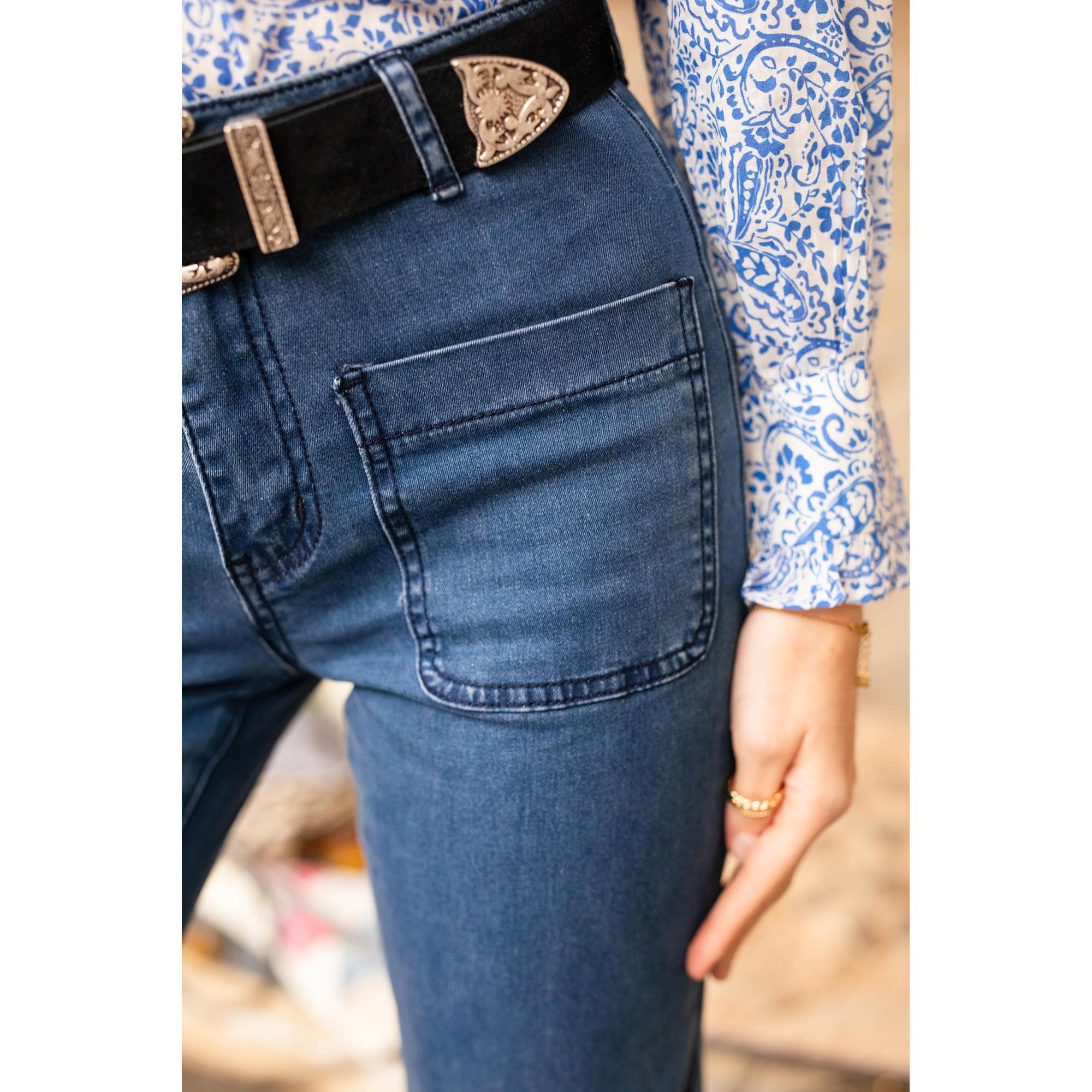 La Petite Etoile Jeans Taille Haute Coupe Droite  