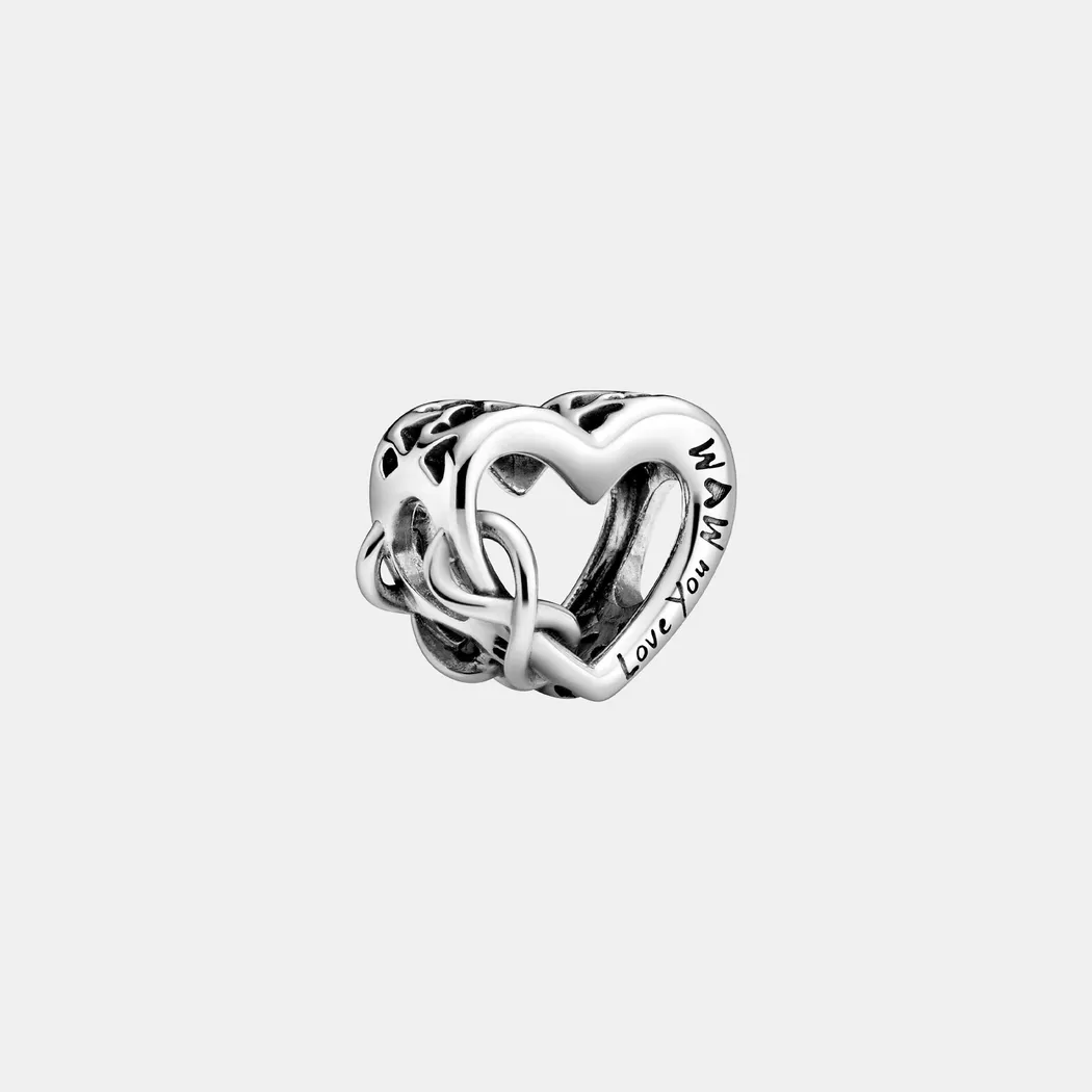 Pandora - Love You Mum Infinity Heart Charm - black  female 5