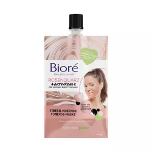Stresslindernde Maske Tonerde - Maske Rosenquarz + Aktivkohle