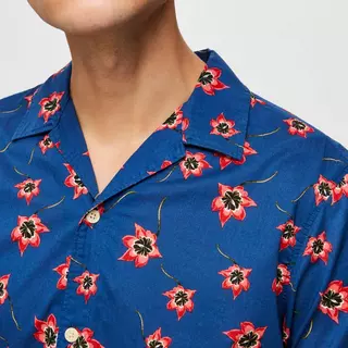 SELECTED Camicia a maniche corte SLIM SHIRT Blu