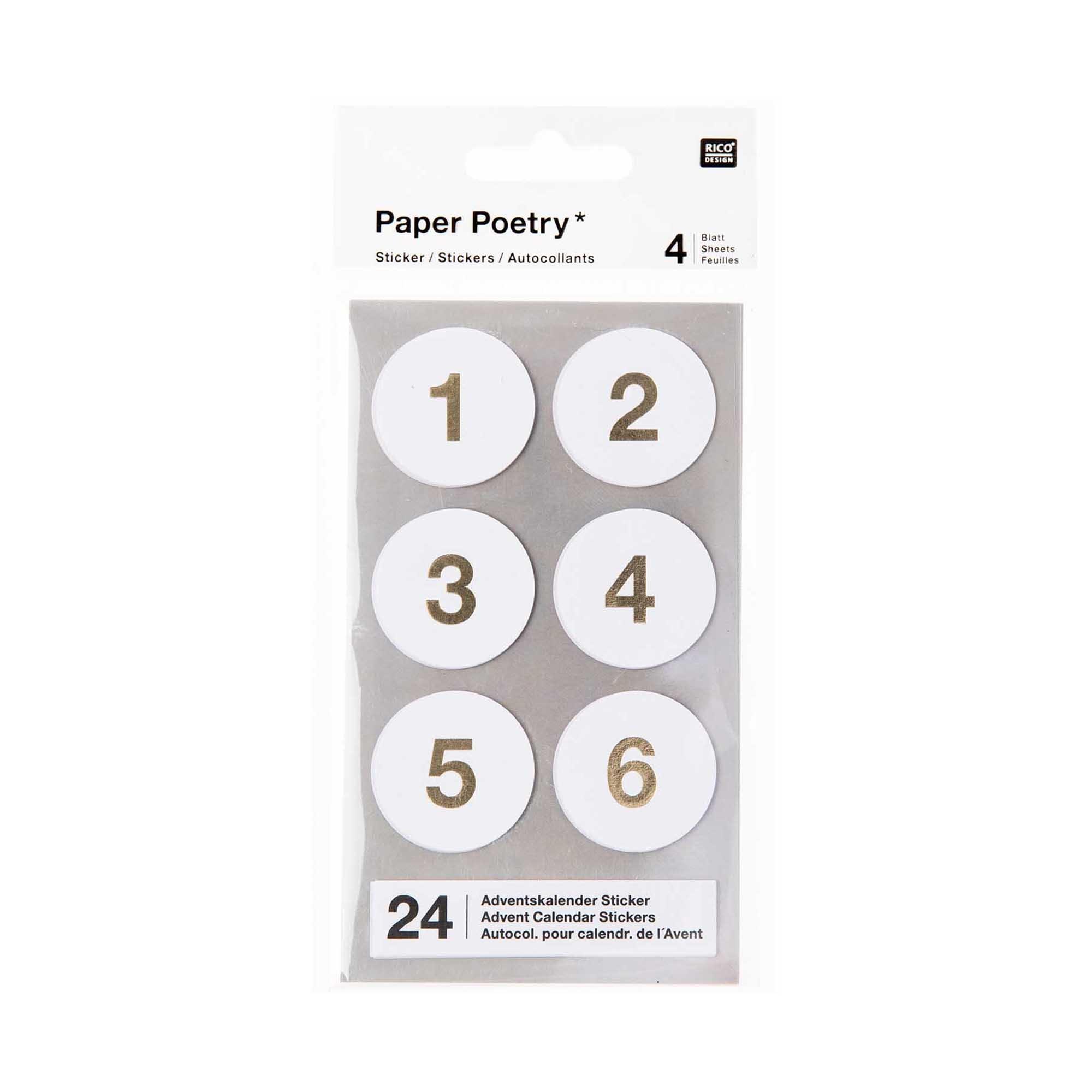 Image of Sticker Set Advent Unisex Weiss 28mm