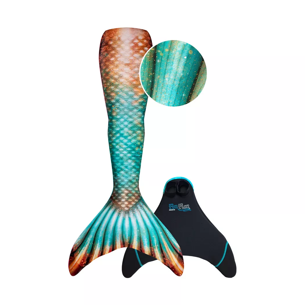 Fin Fun - Meerjungsfrau Mermaidens Bronzed Emerald Kids, 146-152, Multicolor