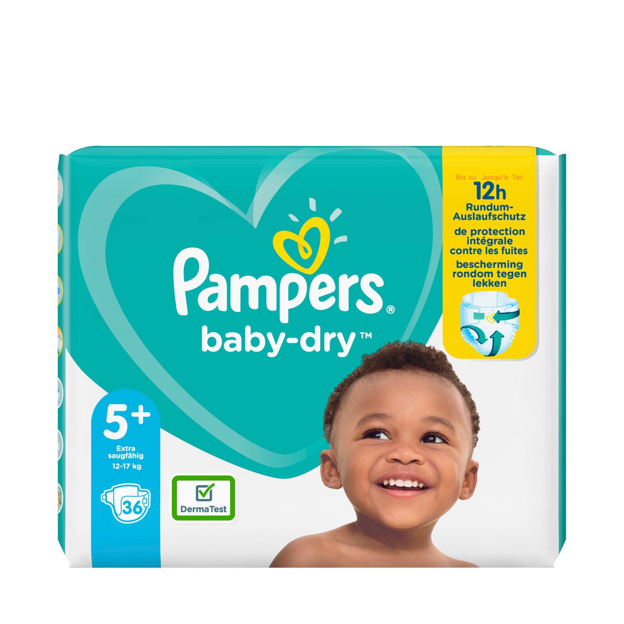 Image of Pampers Baby Dry Gr. 5+, Junior Plus 12-17kg - 36STK