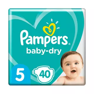 PAMPERS Baby-dry couches taille 5 (11 à 16kg) 40 couches pas cher