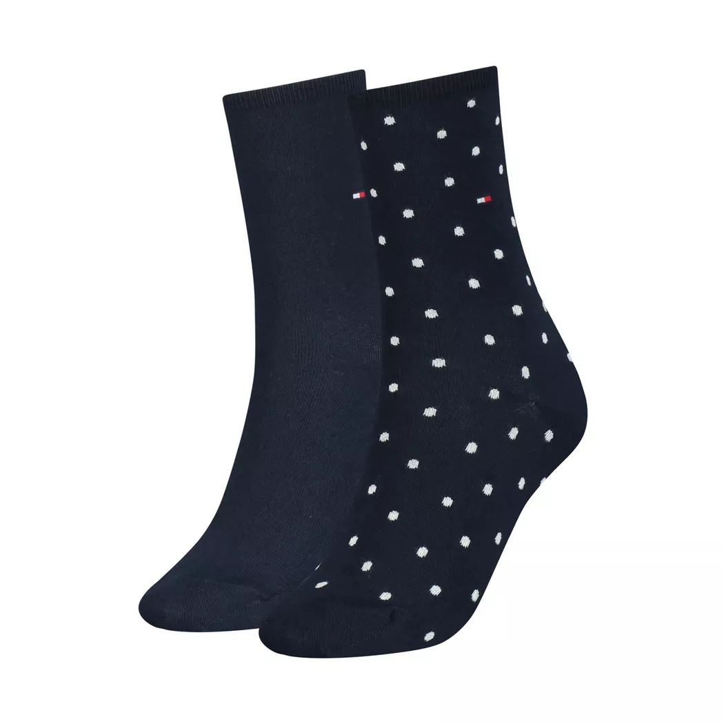 Tommy Hilfiger - Duopack, wadenlange Socken, für Damen, Mitternachtsblau, Größe 35-38