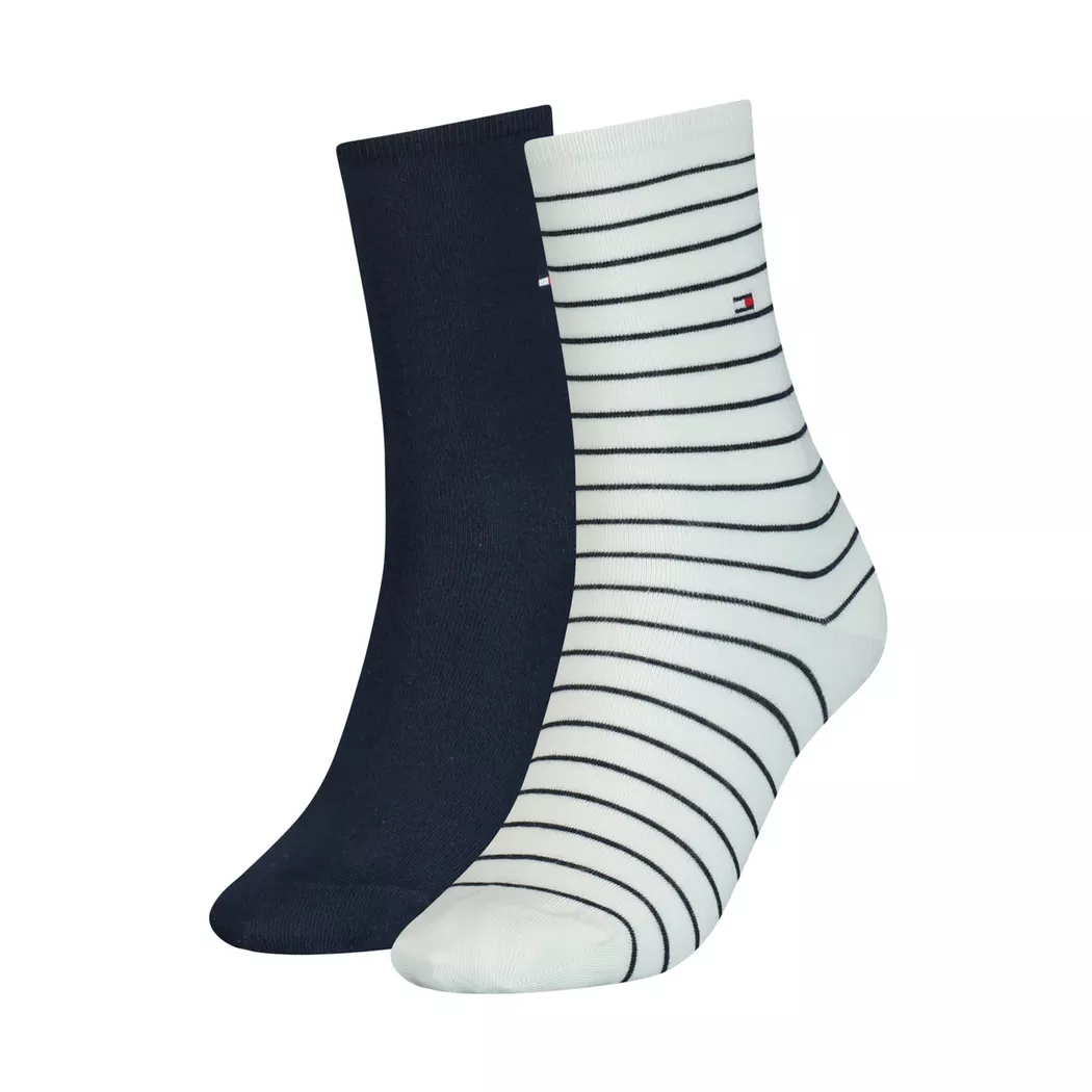 Tommy Hilfiger - Duopack, wadenlange Socken, für Damen, Weiss, Größe 35-38