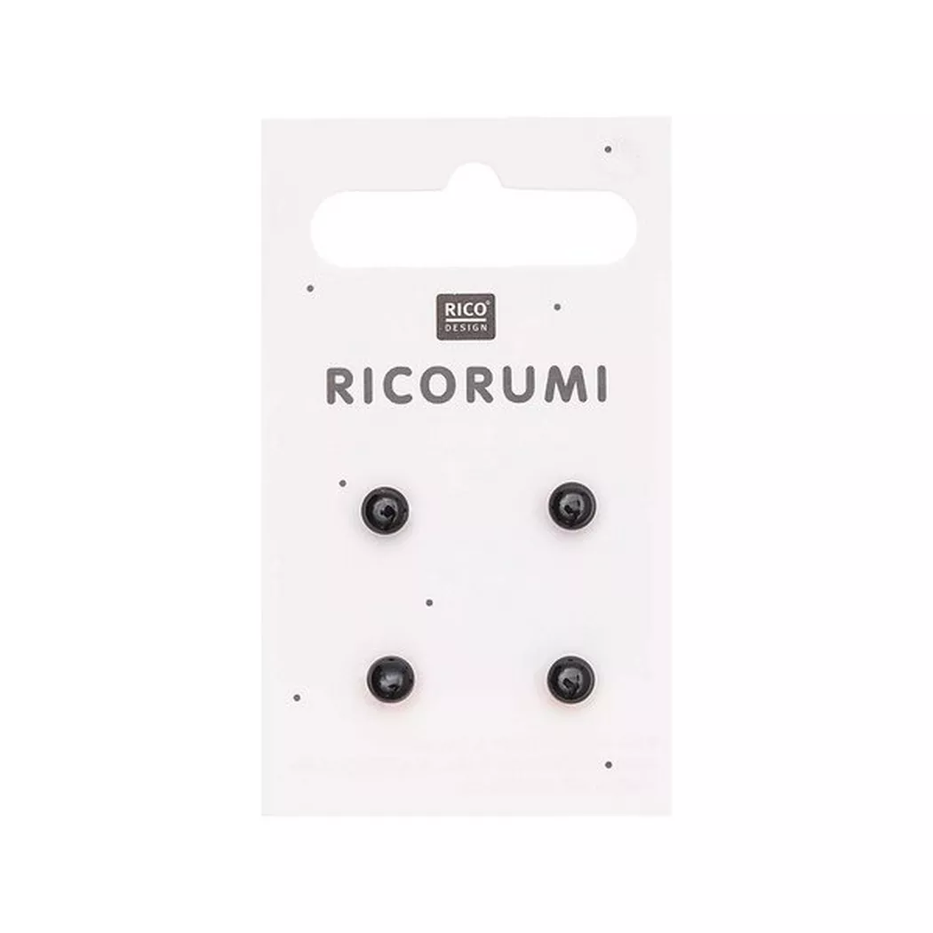 RICO-Design - Knöpfe, 5mm, Schwarz-Bunt