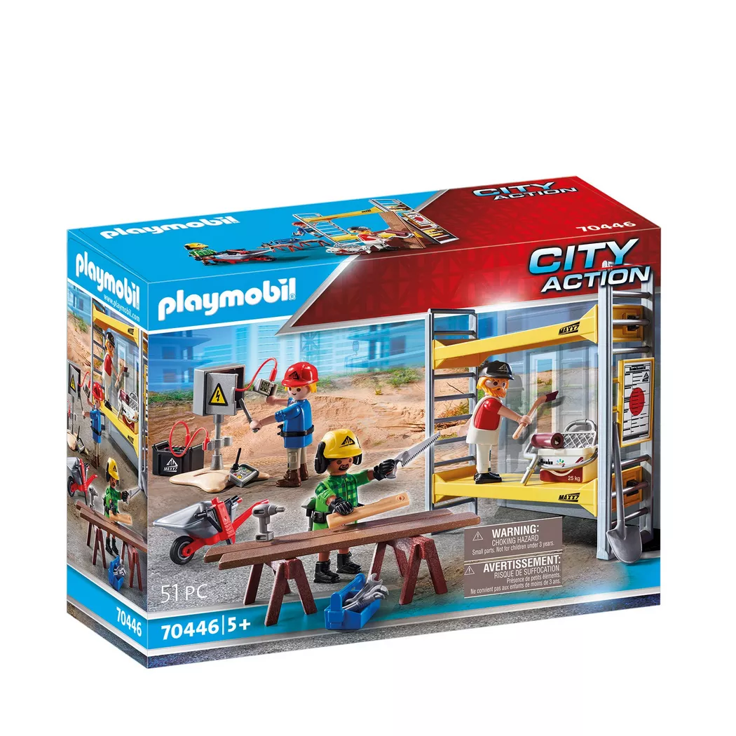 Playmobil - 70446 Baugerüst mit Handwerkern, Multicolor
