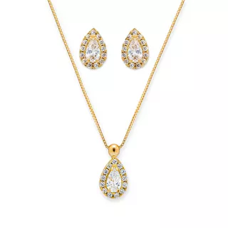 L' Atelier Gold 18 Karat by Manor  Set Collier/Ohrschmuck 