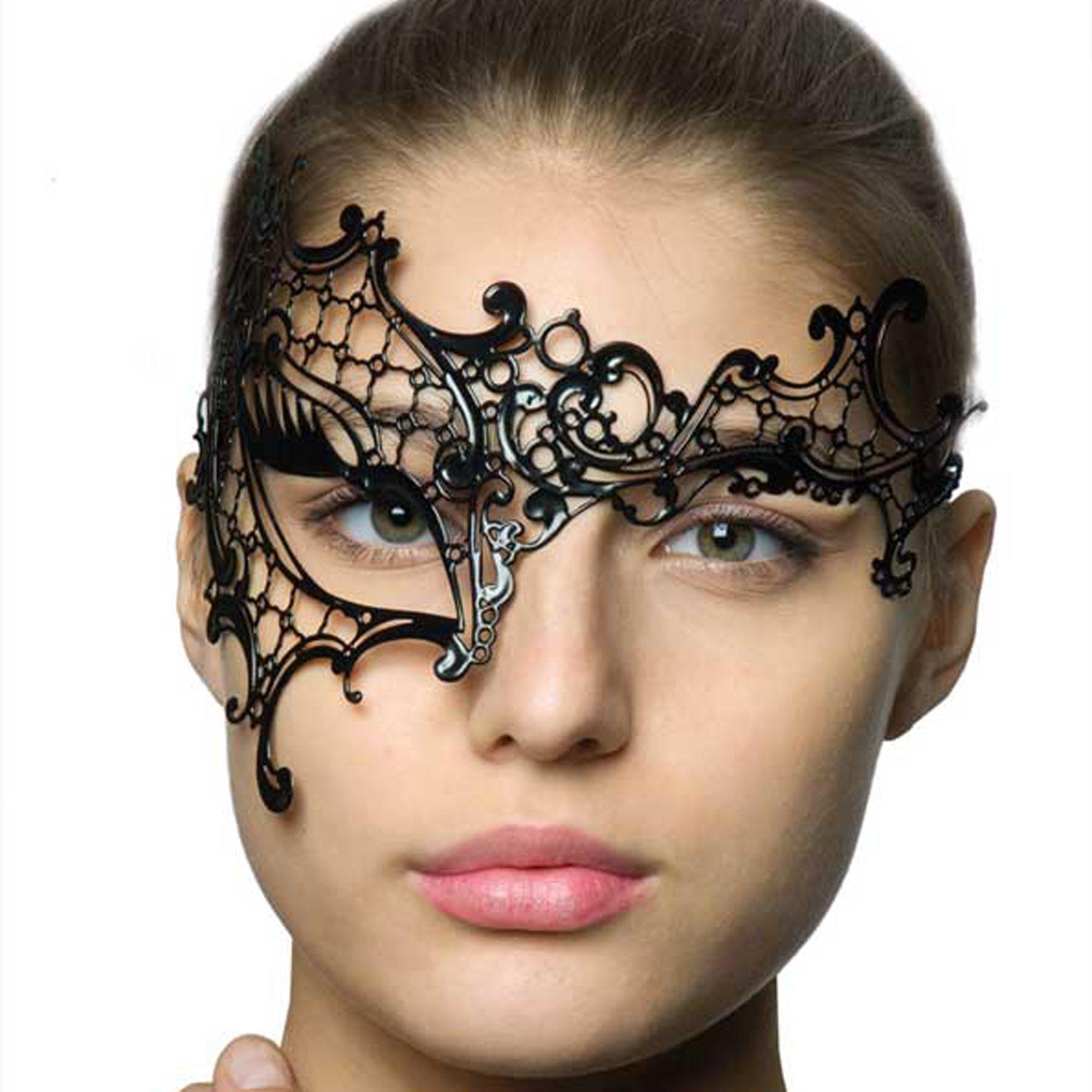 Image of Metall Halbmaske Black