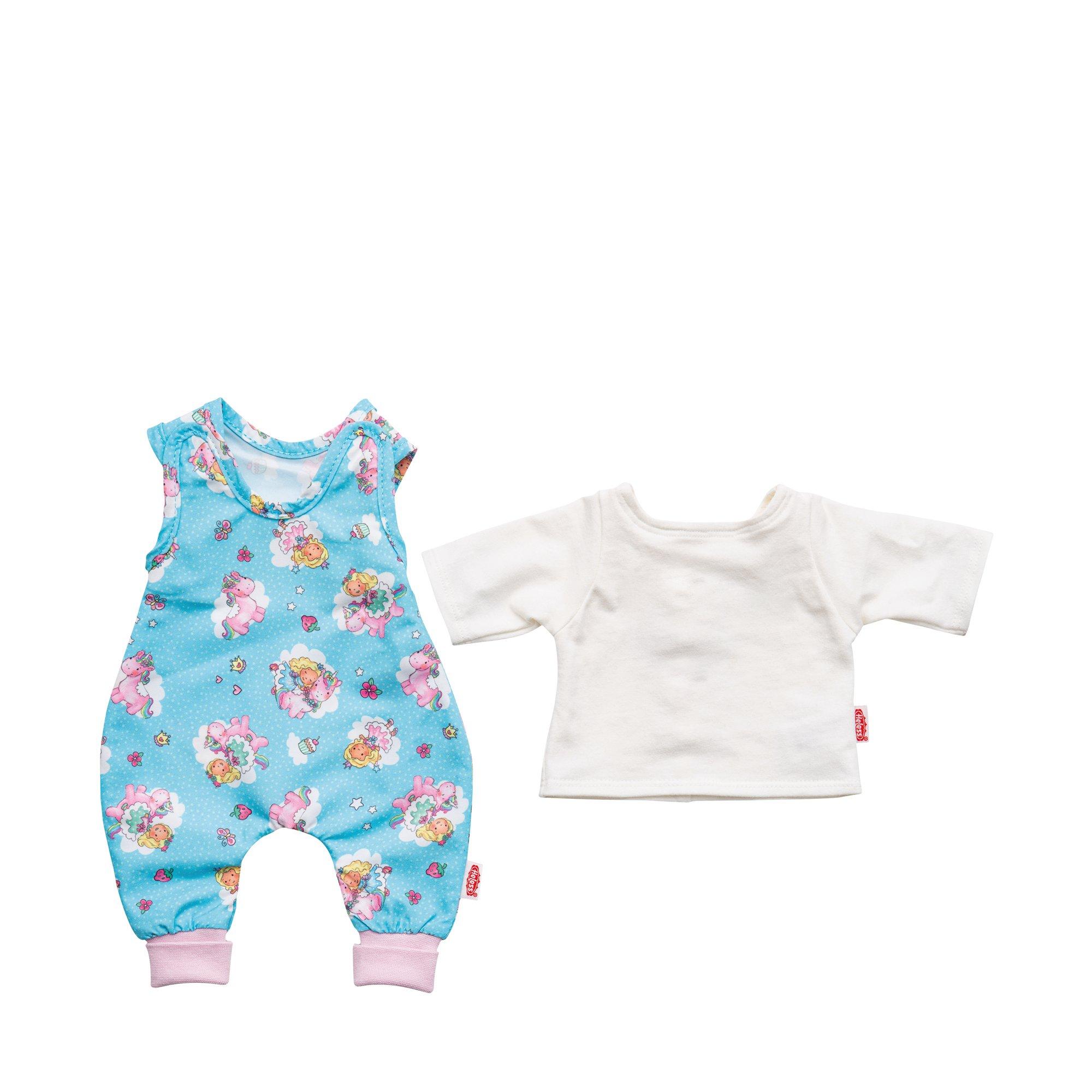 Heless  Tutina con t-shirt, Unicorno Emil & Fata Emma, per bambole 