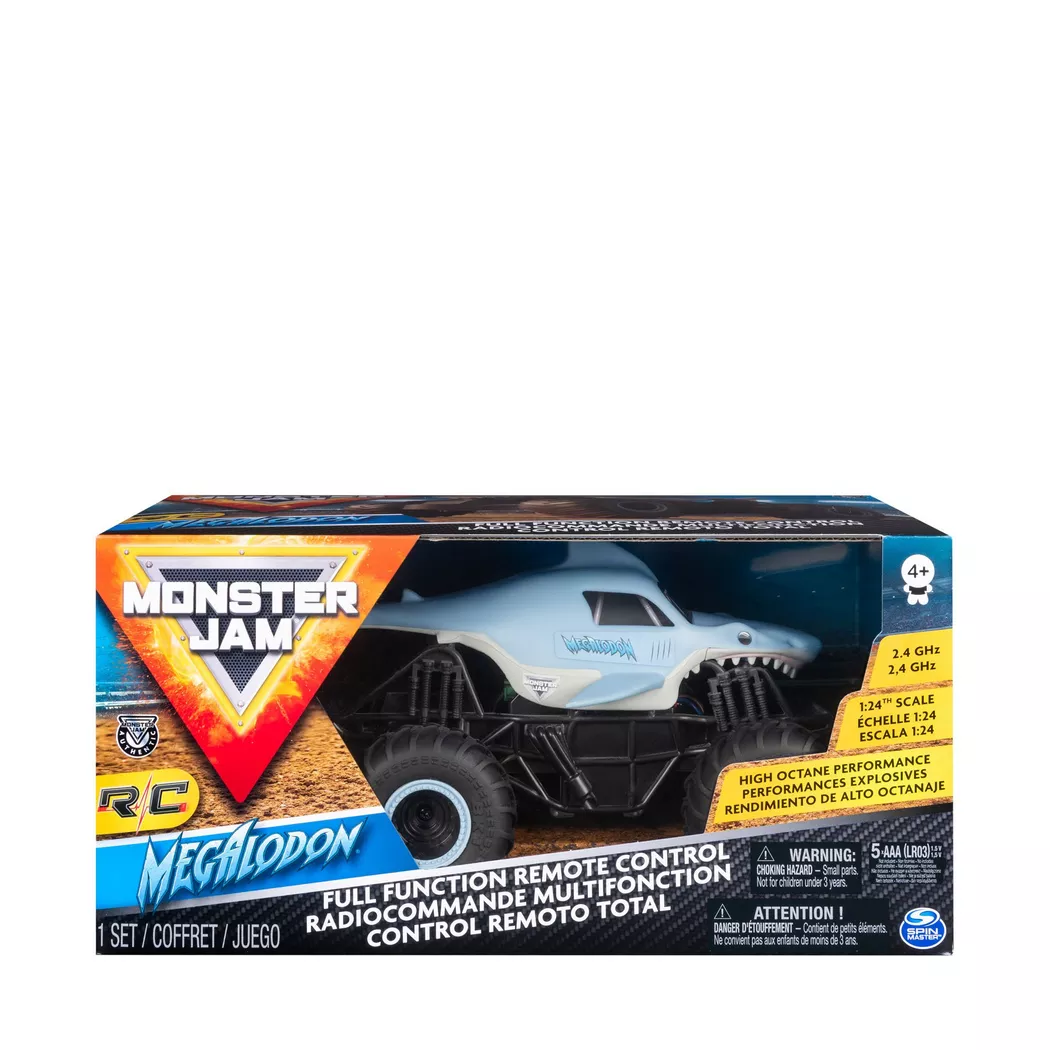 Monster Jam , Megalodon radiocommandé authentique, échelle 1:24, 2,4 GHz, à partir de 4 ans