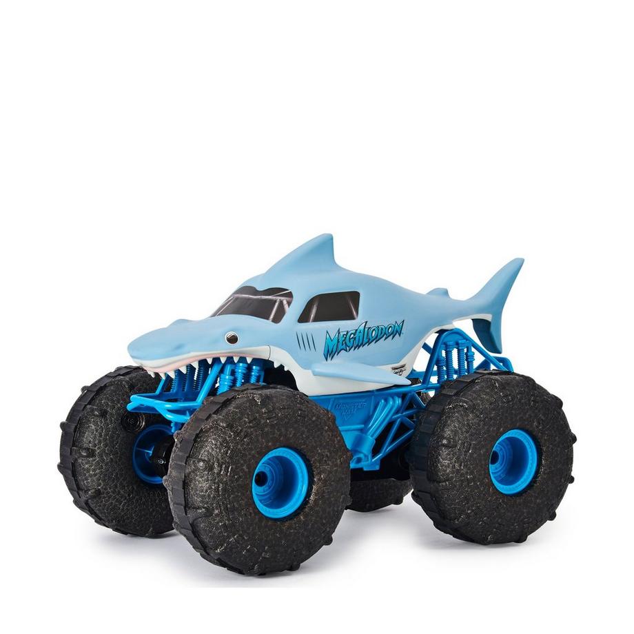 Monster Jam  Megalodon Storm, ferngesteuertes Amphibienfahrzeug in Hai-Optik für Land und Wasser 