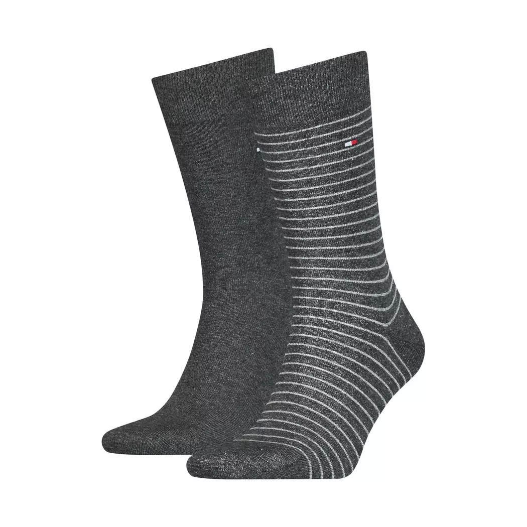 Tommy Hilfiger - Duopack, wadenlange Socken, für Herren, Anthrazit, Größe 39-42