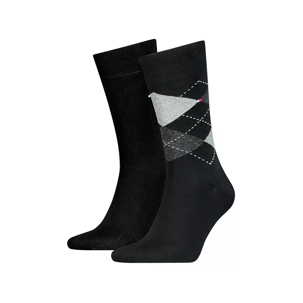 Tommy Hilfiger - Duopack, wadenlange Socken, für Herren, Black, Größe 39-42