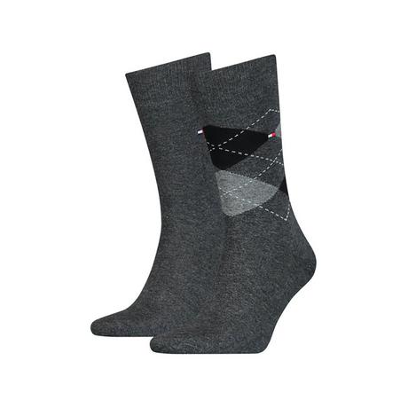 TOMMY HILFIGER TH MEN SOCK CHECK 2P Duopack, wadenlange Socken 