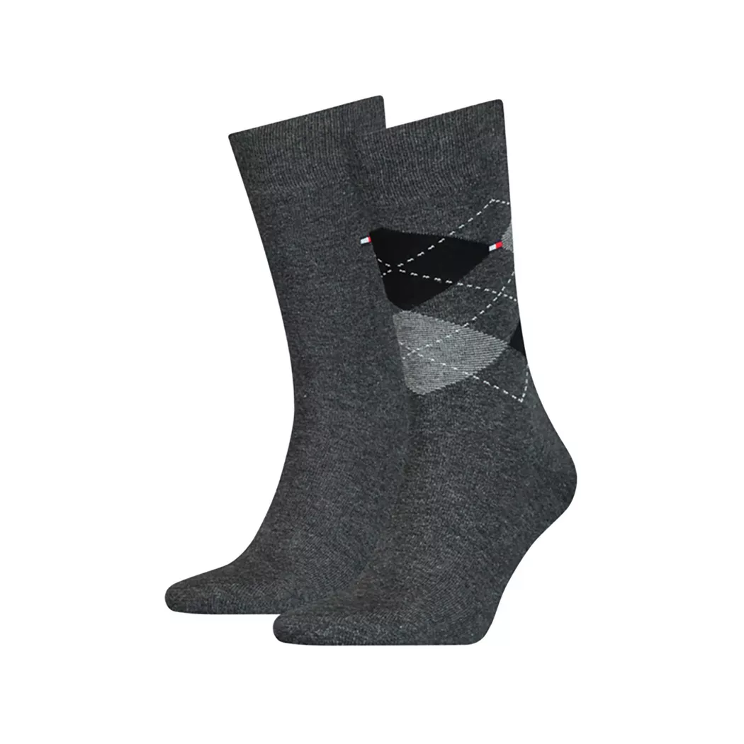 Tommy Hilfiger - Duopack, wadenlange Socken, für Herren, Anthrazit, Größe 39-42