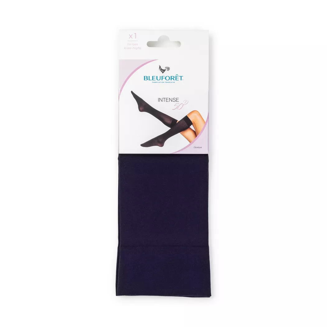 BLEU FORET - Kniestrumpf, 50 Den, für Damen, Marine, Größe Onesize