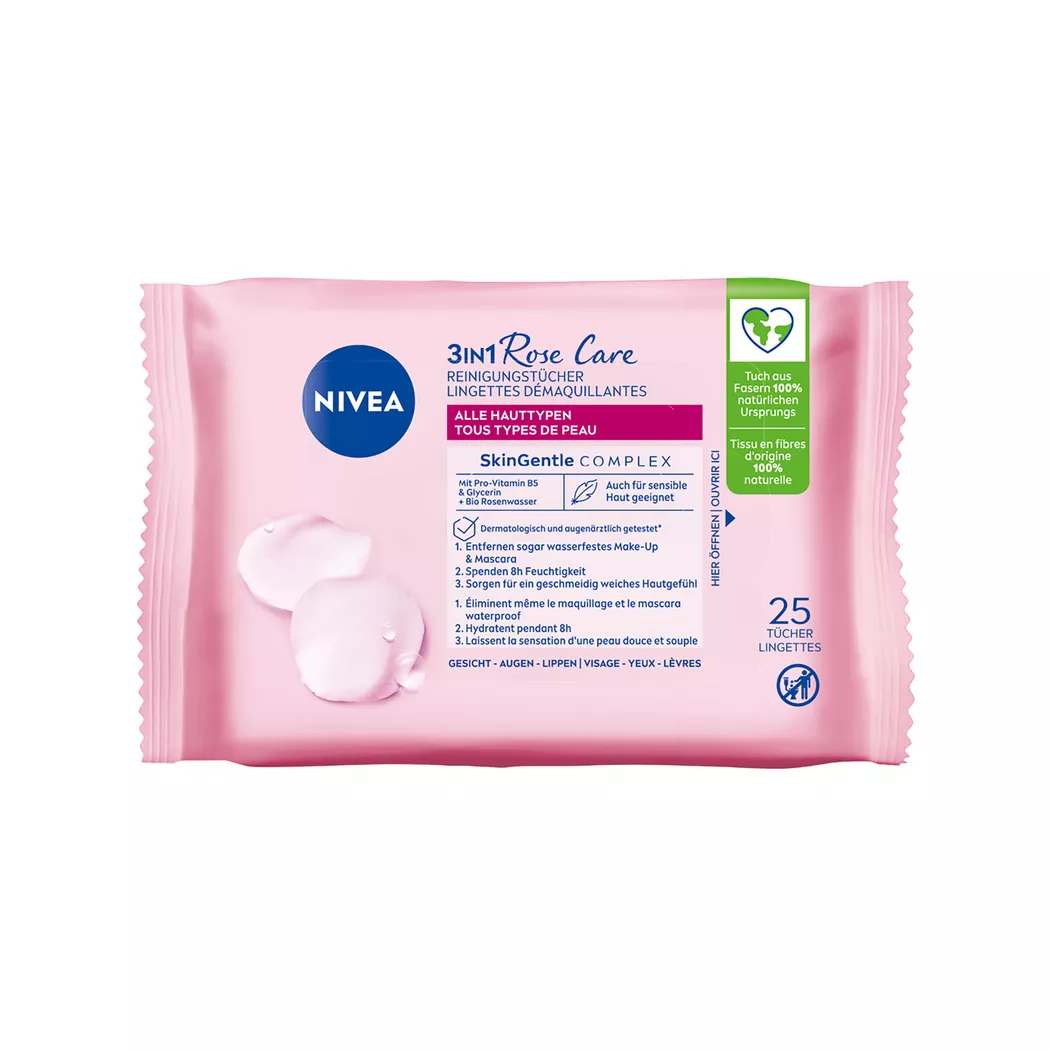 Nivea - Rosenwasser Reinigungstücher, 25 Stück