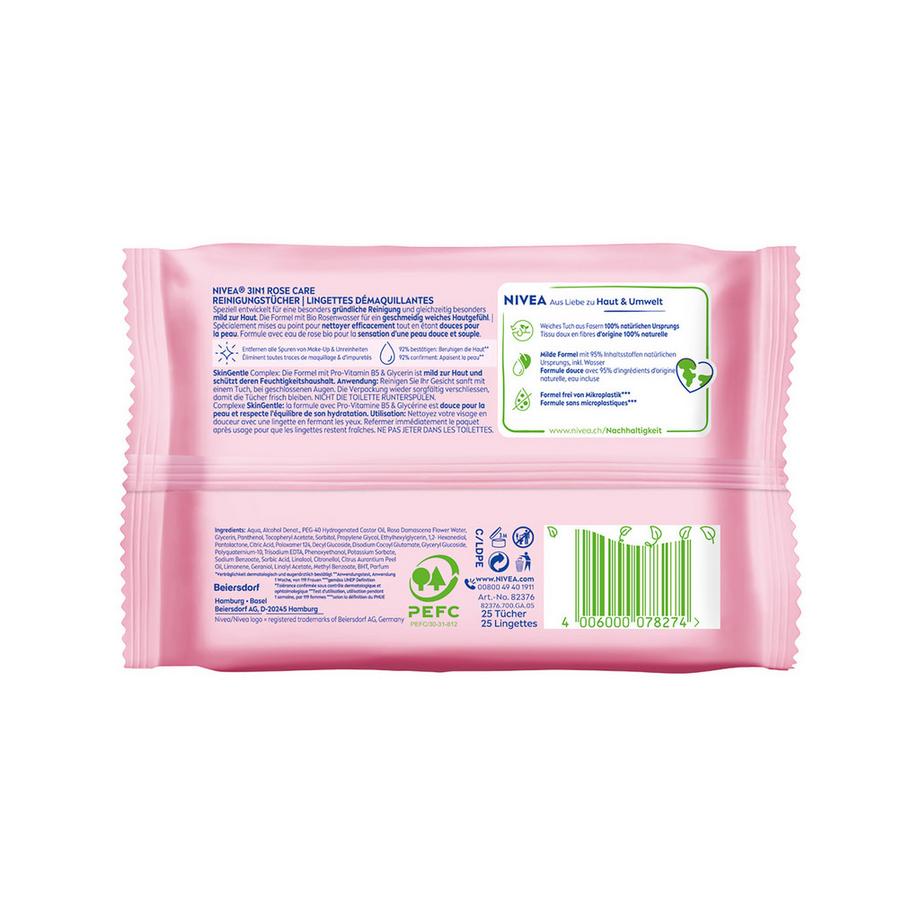 NIVEA Rosenwasser Chiffons De Nettoyage À L'eau De Rose 