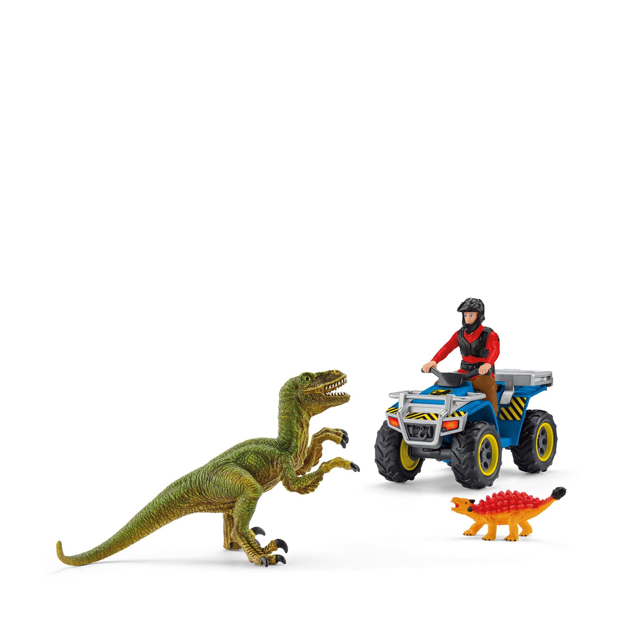 Schleich  Flucht auf Quad vor Velociraptor 