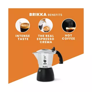 Bialetti Caffettiera New Brikka 2023, 2 Tazze, Espresso Cremoso