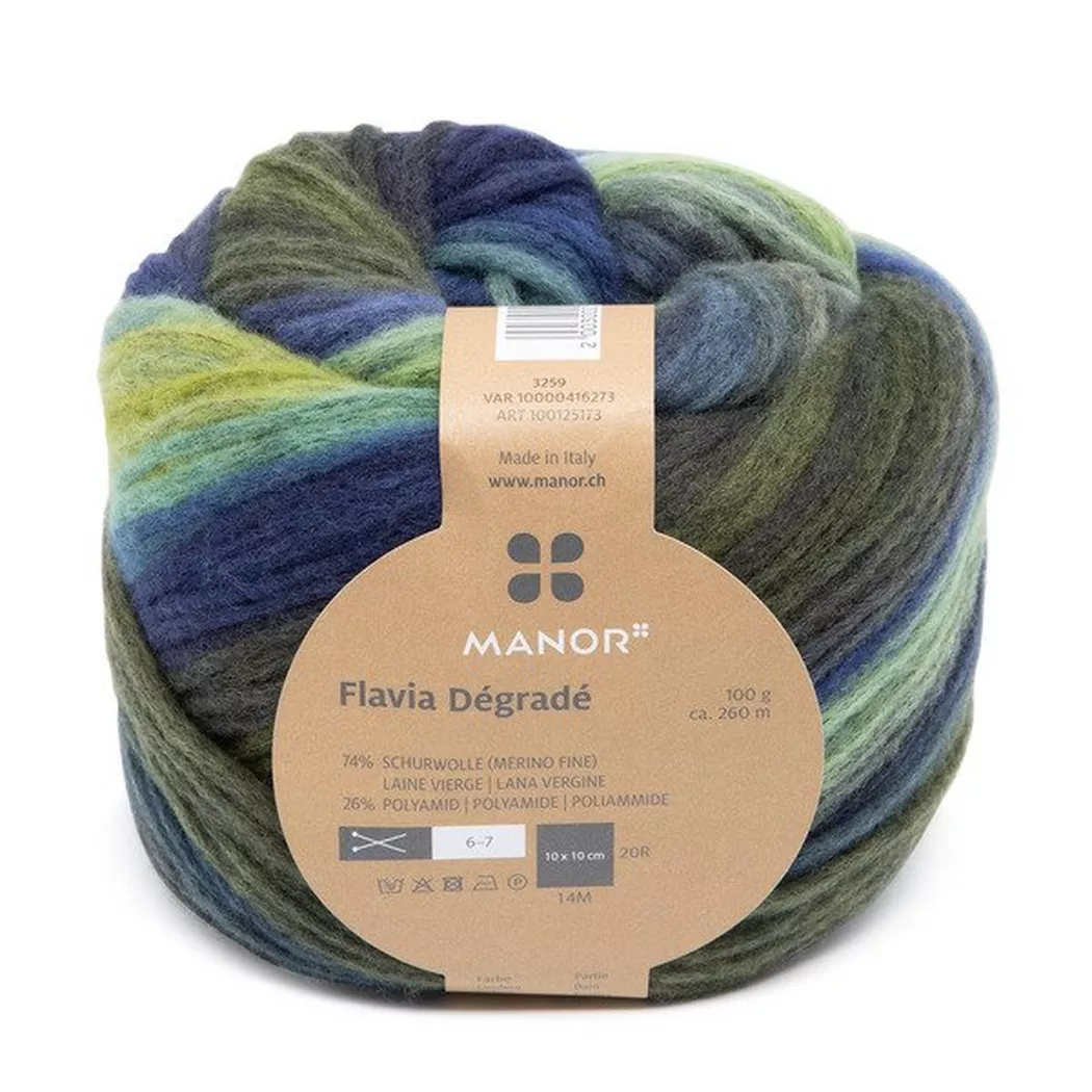 Manor - Strickgarn, 100g / ca. 260m, Blau