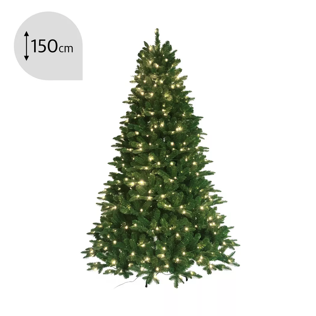Manor - Künstlicher Tannenbaum mit LED Beleuchtung, 150 cm, Dunkelgrün