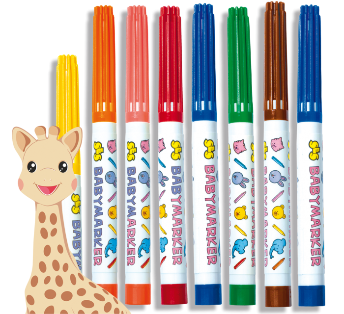 SES Feutres pour bébé, Sophie la girafe SES Baby Marker 8 Stück Sophie 