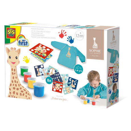 SES SES Fingerfarben Set Sophie Kit di pittura con le dita, Sophie la girafe 