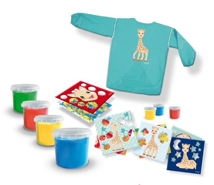 SES SES Fingerfarben Set Sophie Kit di pittura con le dita, Sophie la girafe 