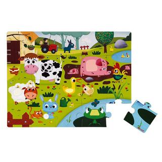 Janod Puzzle die Tiere auf der Farm Puzzle Tattile Gli Animali della Fattoria 20 pezzi 