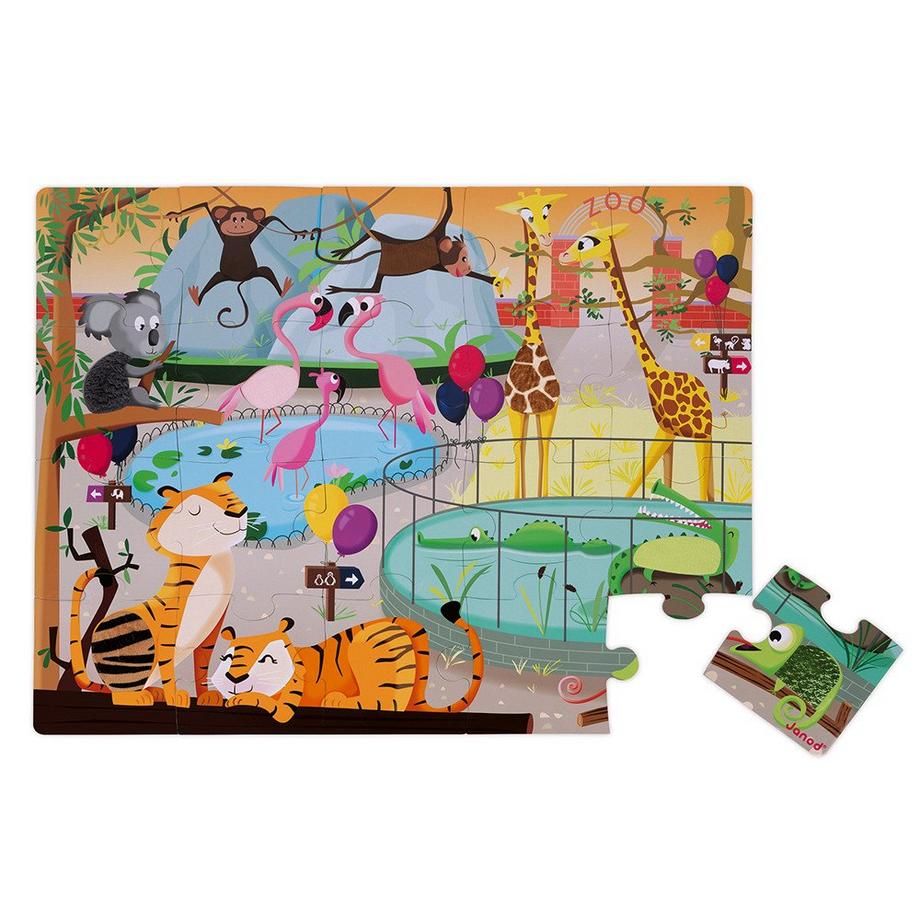 Janod Puzzle Ein Tag im Zoo 20tlg Puzzle Tattile una Giornata Allo Zoo 20 pezzi 