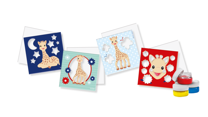 SES  Cartellini a colori con le dita, Sophie la girafe 