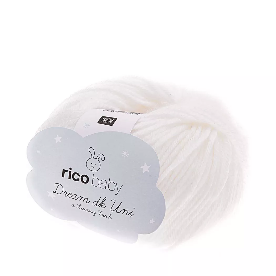 Rico Design Rico Baby Dream dk uni - A Luxury Touch Weiß