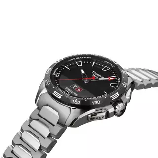 TISSOT Smartwatch Display T-Touch Connect Solar Silber