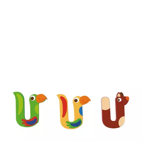 Scratch  Lettera di legno U, modelli assortiti Multicolore