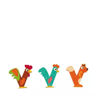 Scratch  Lettera di legno V, modelli assortiti Multicolore