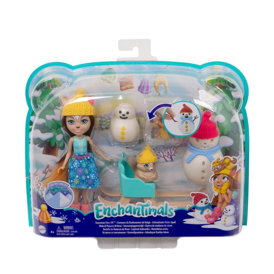 Enchantimals  Schneemann Deko-Spass Spielset mit Sharlotte Squirrel und Walnut  
