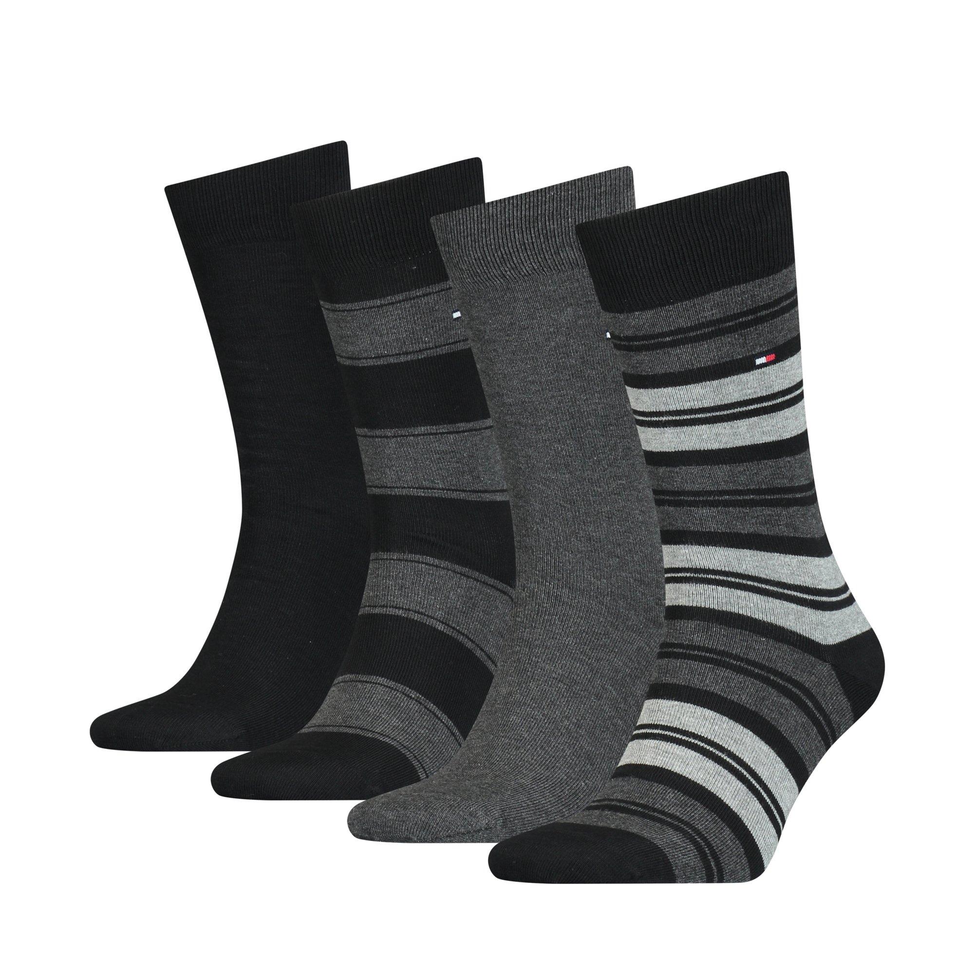 TOMMY HILFIGER TH MEN SOCK 4P STRIPE TIN GIFT Chaussettes hauteur mollet 