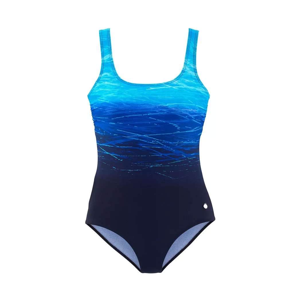 Lascana Maillot de bain femme avec imprimé batik et effet gainant bleu   38D 2