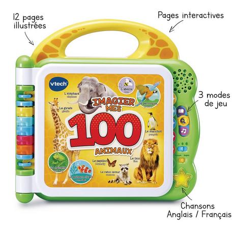 vtech  Mon imagier des animaux bilingue, Français  