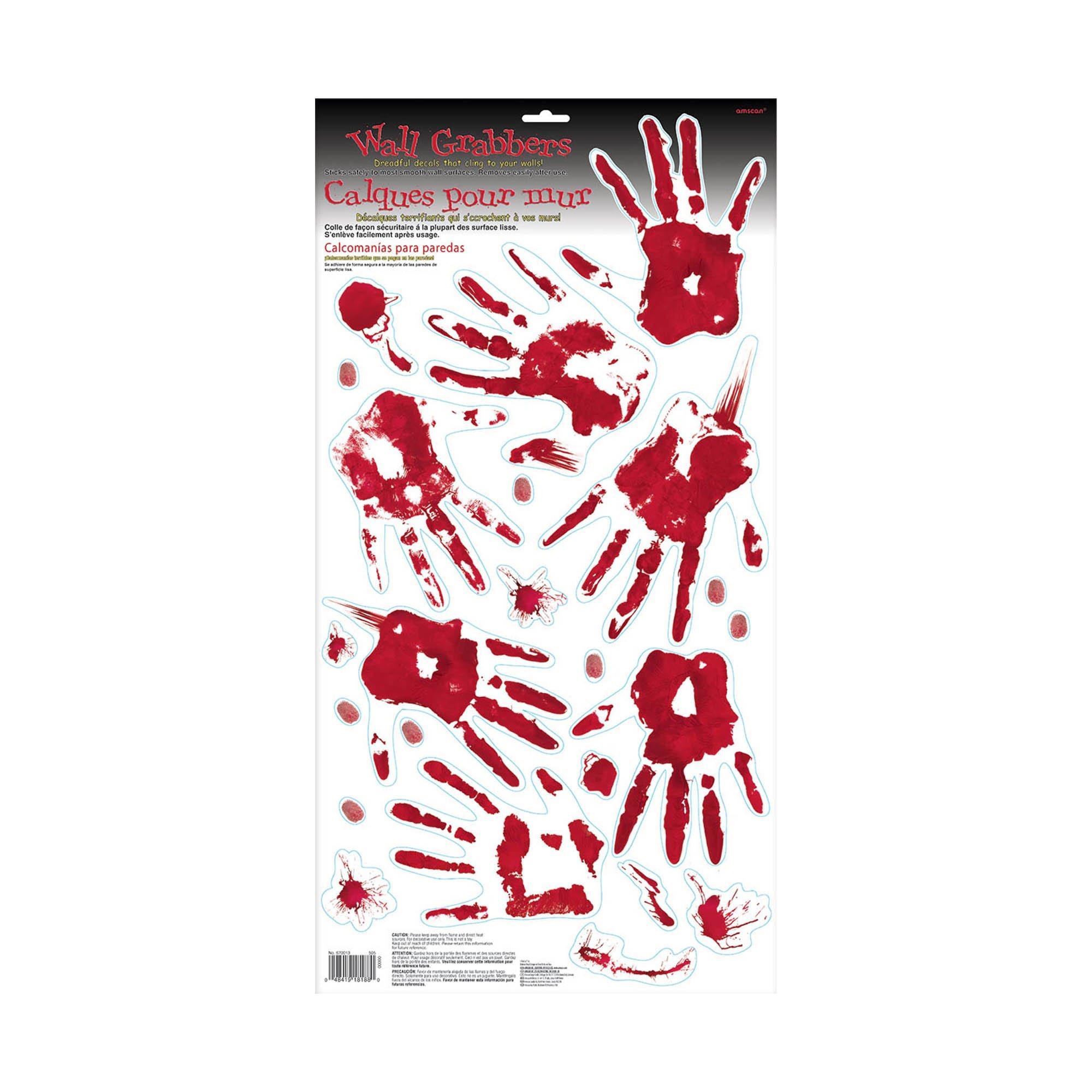 Image of amscan Halloween Bloody Hands Wand-Sticker - 61x30cm