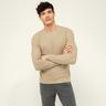 Manor Man Pull, Classic Fit, manches longues  Beige