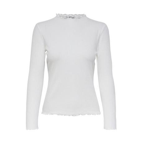 ONLY Langarm Ripp Rundhals T-Shirt  