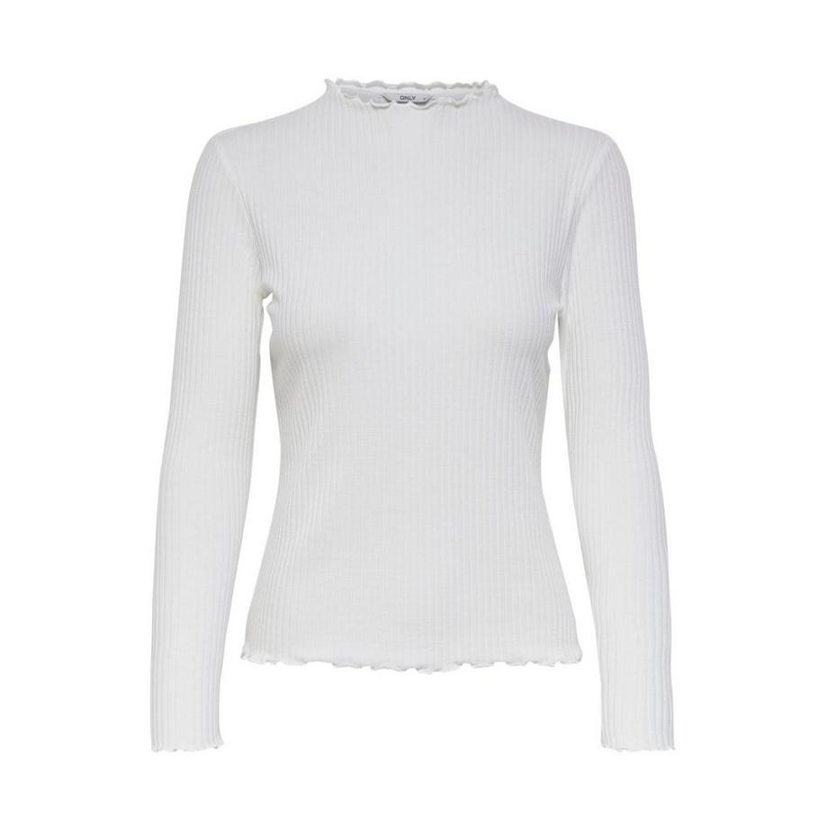 ONLY T-shirt côtelé à manches longues col rond  