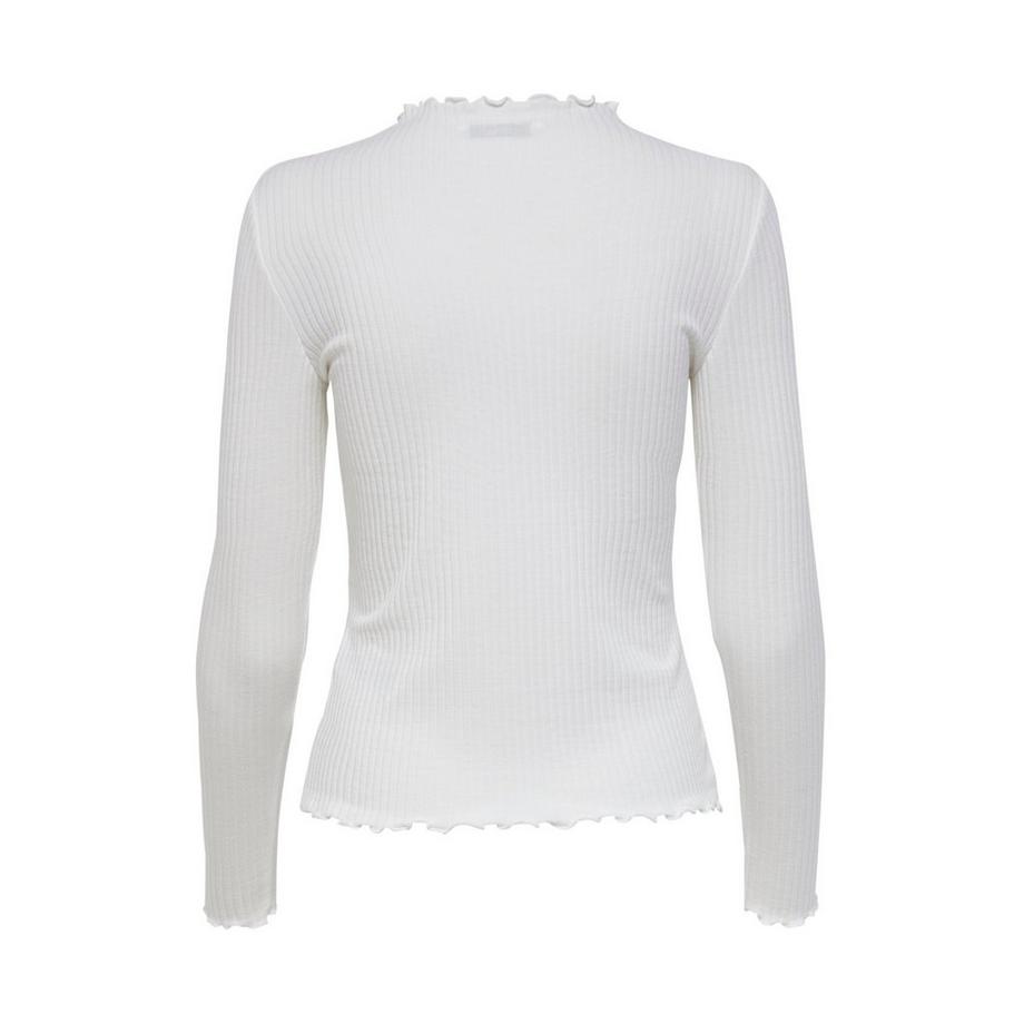 ONLY T-shirt côtelé à manches longues col rond  