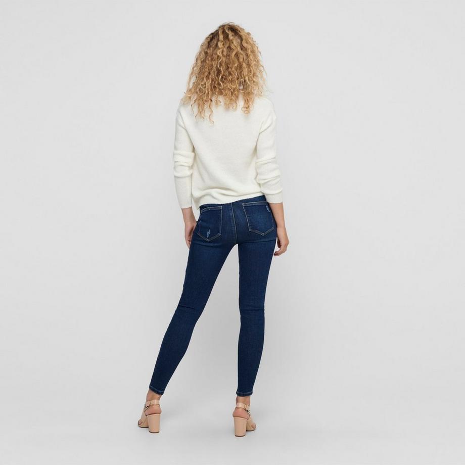 ONLY Pullover V-Ausschnitt Gerippter Strick  