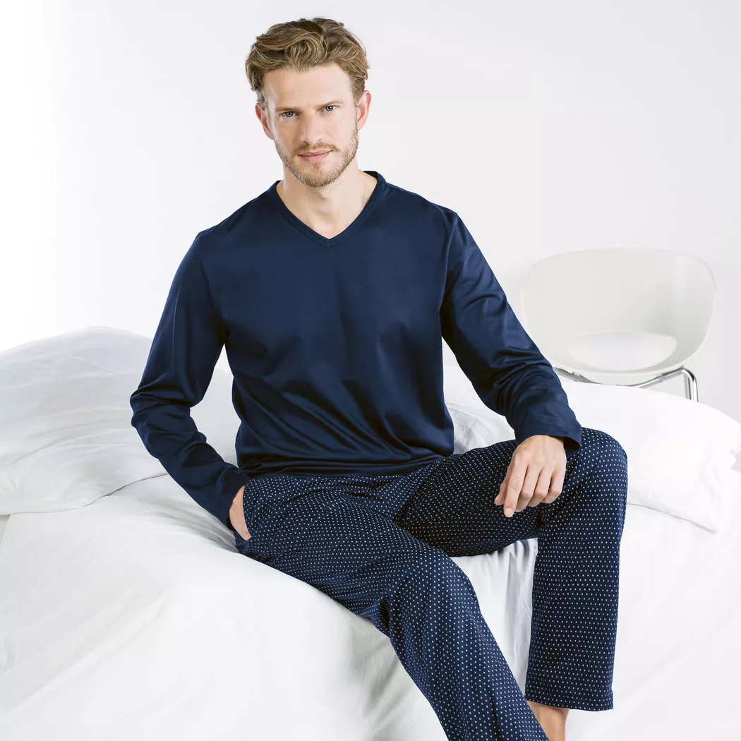 ISA bodywear Pyjama Set Men Dark Blue M